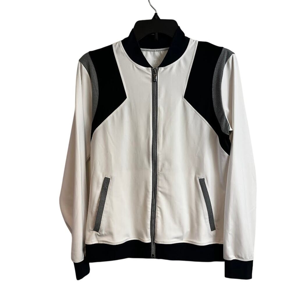 TAIL Golf Jacket Performance White Colorblock Mesh Panel Full Zip Jacket Size S